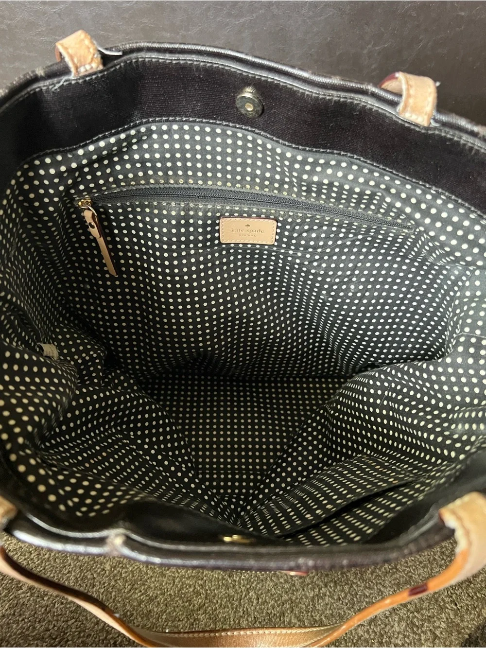 KATE SPADE NEW YORK KERRYN FULTON STREET PATENT LEATHER LARGE SHOPPERS TOTE